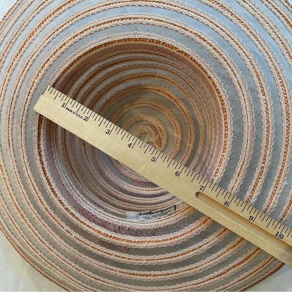 Bamberger’s Vintage Italy Hat w Bow Ribbon Striped Peach Wide Brim Womens main image 4